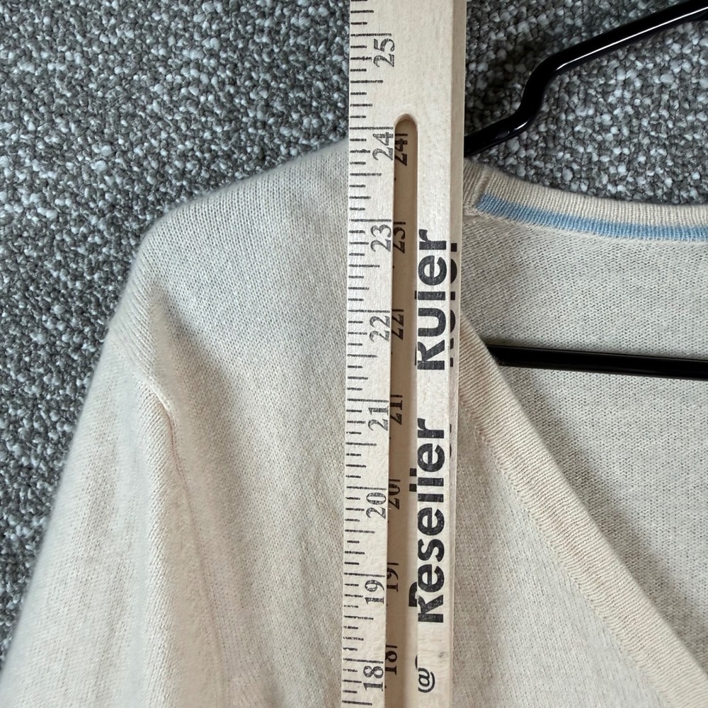 Boden Cashmere V-Neck Cardigan Women 12 Cream‎ Button Front Knit Soft Luxury - Picture 5 of 6